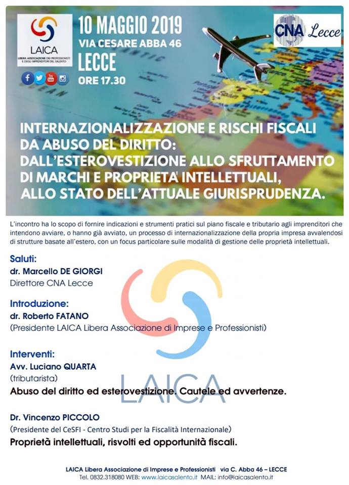 Locandina Internazionalizzazione e rischi fiscali