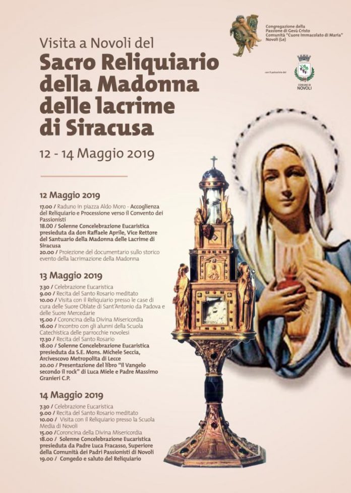 Locandina Madonna delle Lacrime a Novoli