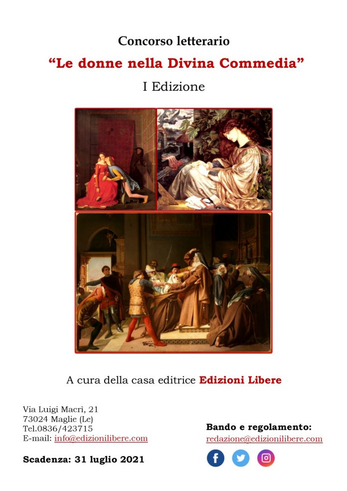 Locandina Concorso letterario Le donne nella Divina Commedia, Edizioni Libere