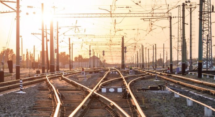 an-empty-railway-sorting-station-or-terminal-with-lots-of-juncti-picture-id1040255488