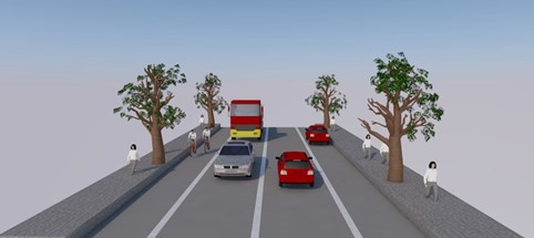 Rendering nuova segnaletica in via Trepuzzi a Novoli