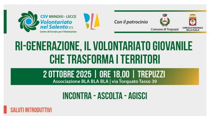 “Ri-Generazione, il volontariato giovanile che trasforma i territori”